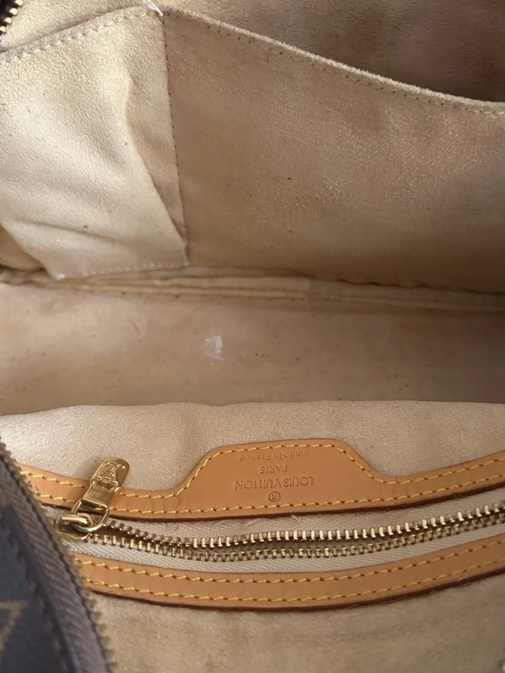 Louis Vuitton Monogram Canvas Tote with Tan Trim